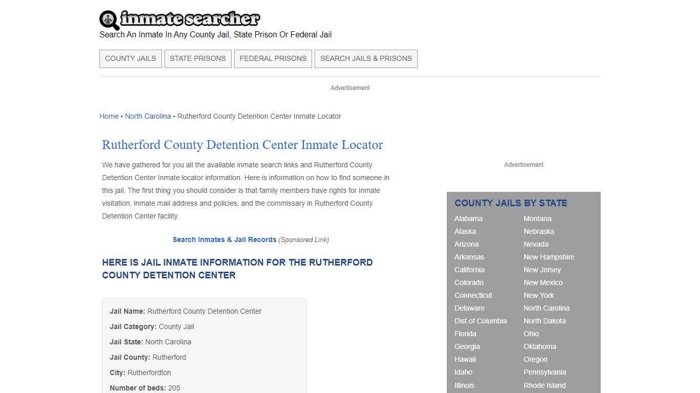 Rutherford County Detention Center Inmate Locator - Inmate Searcher
